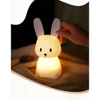 Lampe de chevet enfant sans fil tactile & rechargeable en forme de lapin