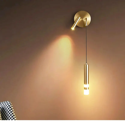 Lampe de chevet murale design en métal à double faisceau lumineux