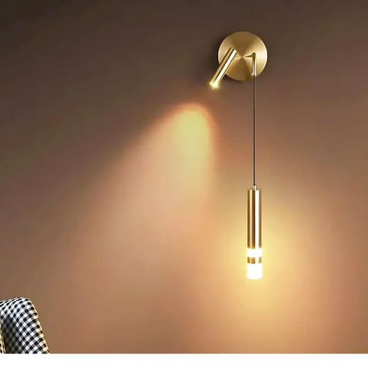 Lampe de chevet murale design en métal à double faisceau lumineux
