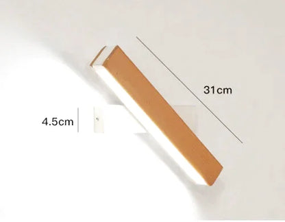 Lampe de chevet murale scandinave en bois