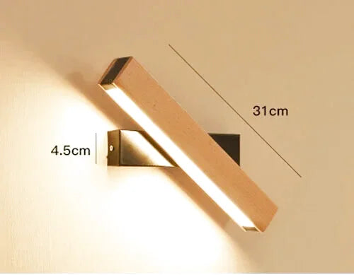 Lampe de chevet murale scandinave en bois