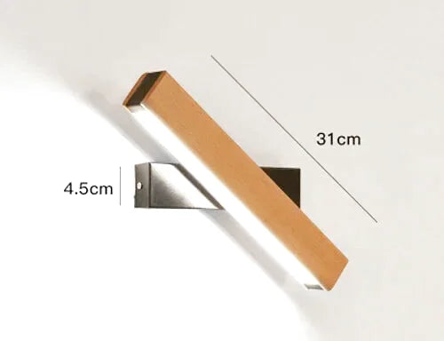 Lampe de chevet murale scandinave en bois