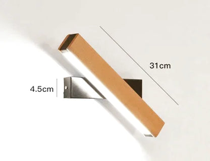 Lampe de chevet murale scandinave en bois