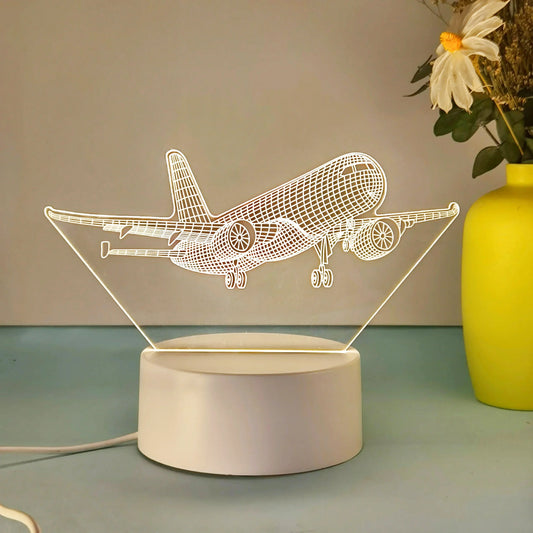 Lampe de chevet pour enfant à pile tactile avion 3D.