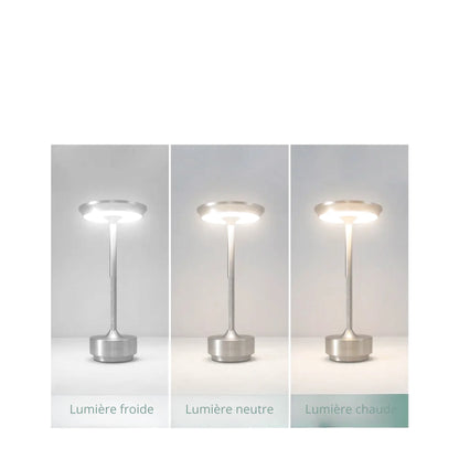 Lampe de chevet tactile en métal rechargeable