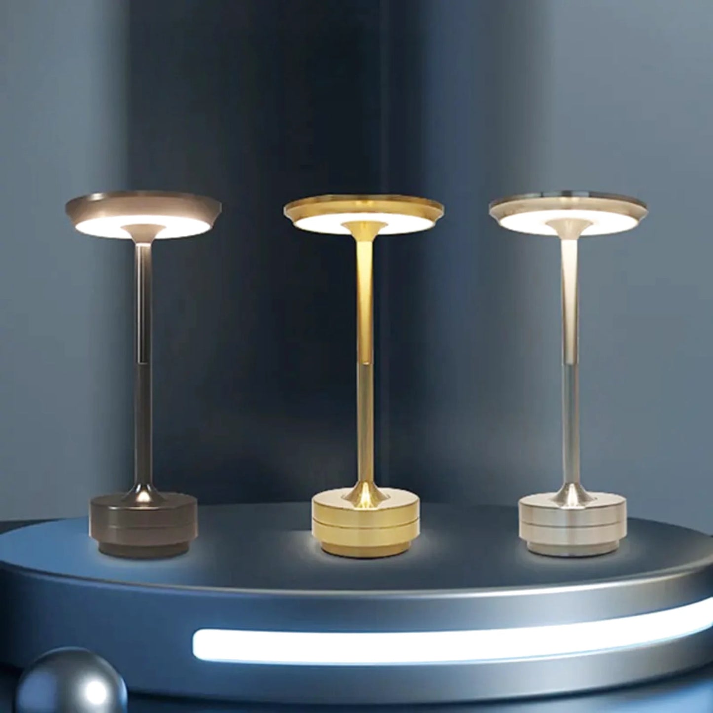 Lampe de chevet tactile en métal rechargeable