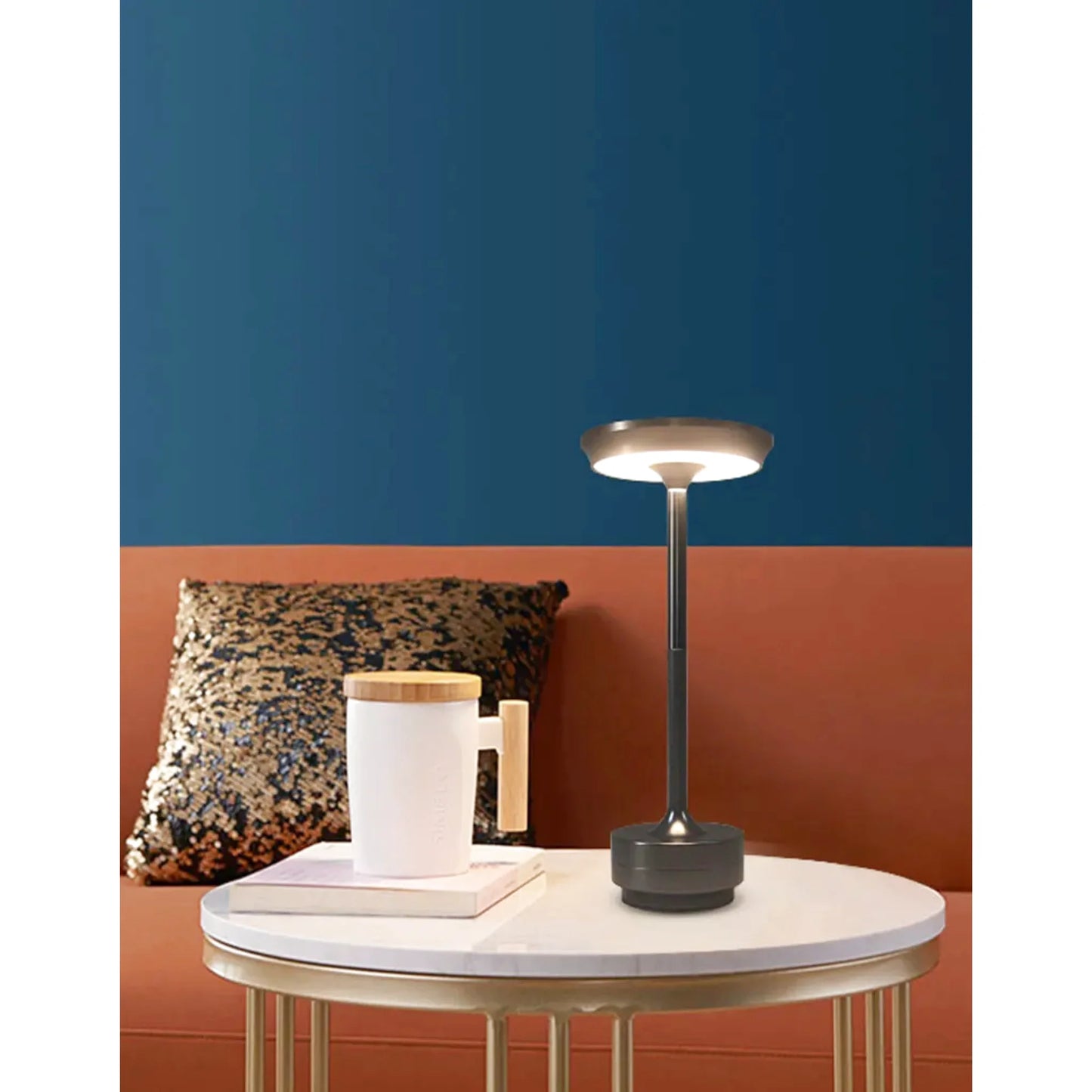 Lampe de chevet tactile en métal rechargeable