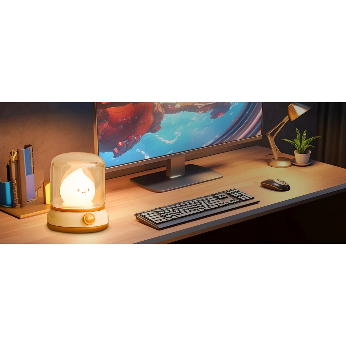 Petite lampe de chevet rechargeable en forme de cartoon pour enfant