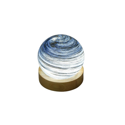 Petite lampe de chevet sans fil boule de cristal en verre